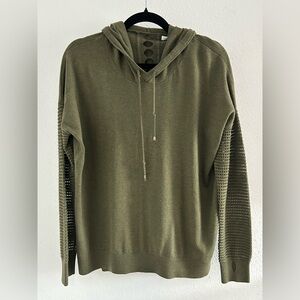 Stitches & Stripes Olive Green Hooded Knit Pullover Sweatshirt Size Medium